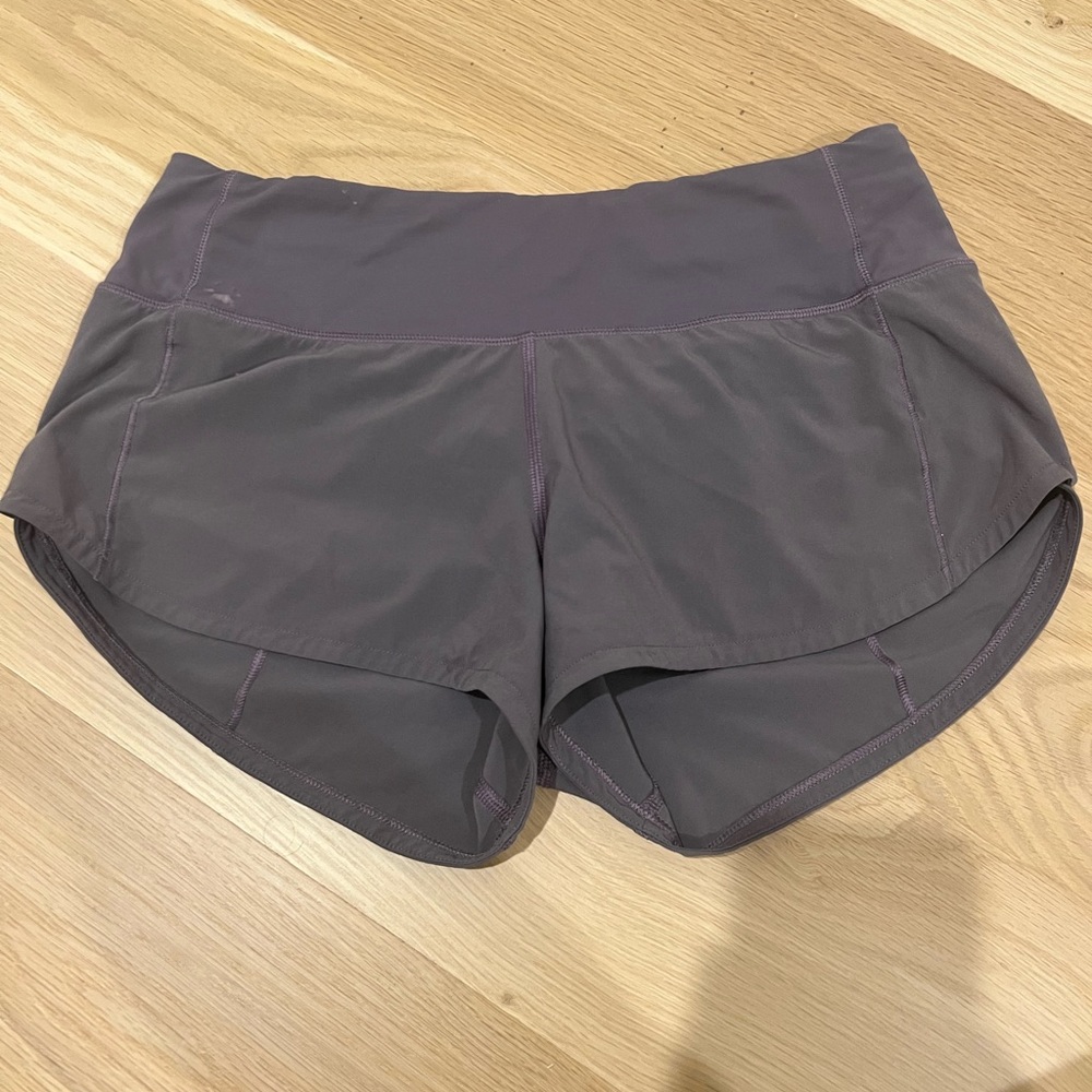 Lululemon Speed up Shorts - size 2 - 2.5" - plum purple/grey